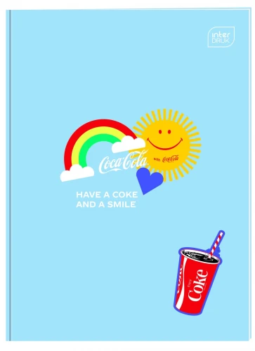 Zeszyt Interdruk COCA COLA MAT+UV A5 32k. 70g trzy linie