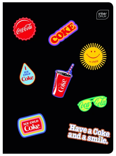 Zeszyt Interdruk COCA COLA MAT+UV A5 32k. 70g trzy linie