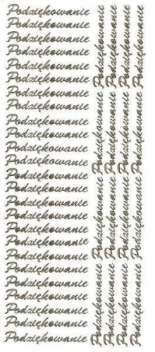 Naklejka (nalepka) Farro podziękowanie złote (084)