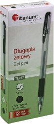 Długopis żelowy Titanum czarny 0,5mm (GPGBLACK ECONOMY)