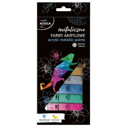 Farby akwarelowe Kidea metaliczne 12ml 12 kolor. (FAAM12KA)