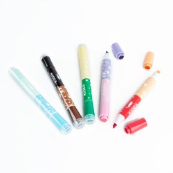 Flamaster Kidea Dwustronne ze stempelkami 10 kol. (DFSZK10KKA)