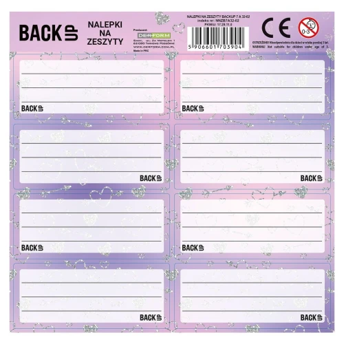 Naklejka na zeszyt Derform Backup 7 (NNZB7A32)