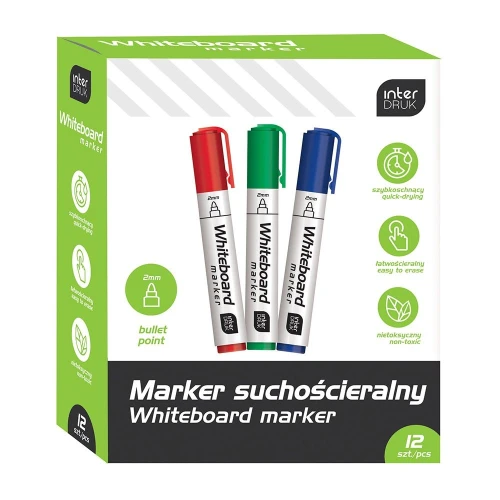 Marker suchościeralny Interdruk mix okrągła końcówka (IMARTAB)