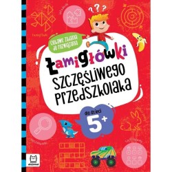 Książka dla dzieci Łamigłówki szczęśliwego przedszkolaka. Ciekawe zadania do rozwiązania dla dzieci 5+