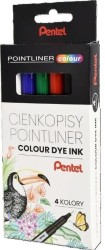 Cienkopis Pentel POINTLINER COLOUR mix 0,4mm 4kol. (S40-ST4PL)