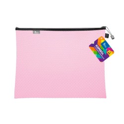 Teczka plastikowa na suwak rózowa A4  z suwakiem 5903242105135 A4 różowy Tetis (BT605-R)