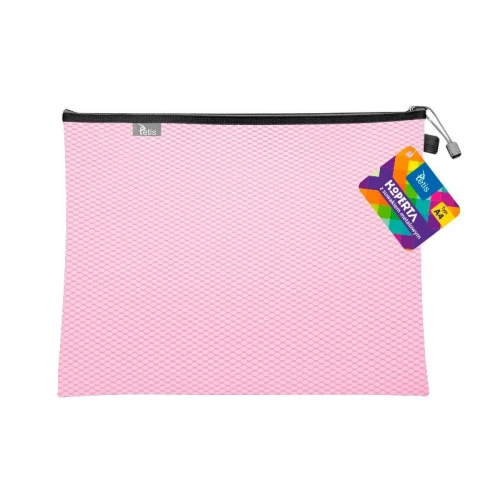 Teczka plastikowa na suwak rózowa A4  z suwakiem 5903242105135 A4 różowy Tetis (BT605-R)