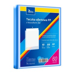 Teczka plastikowa na zatrzask niebieska A4  60 koszulek 5903242104893 A4 niebieski Tetis (BT630-N60)