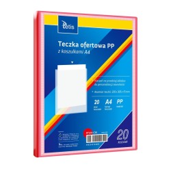 Teczka plastikowa na zatrzask żółta A4  20 koszulek 5903242104500 A4 czerwona Tetis (BT630-C20)