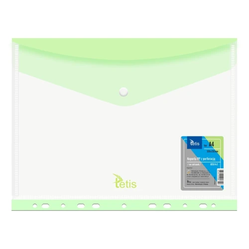 Teczka plastikowa na zatrzask A4 zielony Tetis (BT614-Z/120))