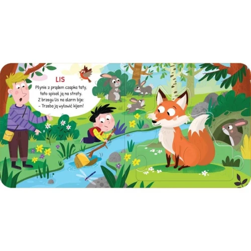 Książka dla dzieci Zwierzęta w lesie. Duże puzzle Aksjomat