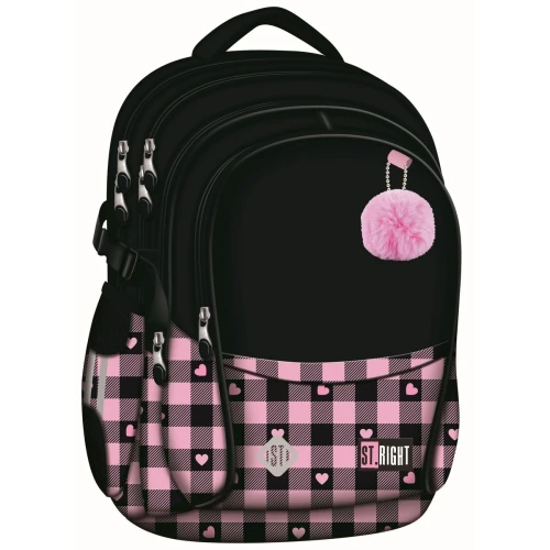 Plecak PINK CHECKERED 4-KOMORY St.Right (BP-01)