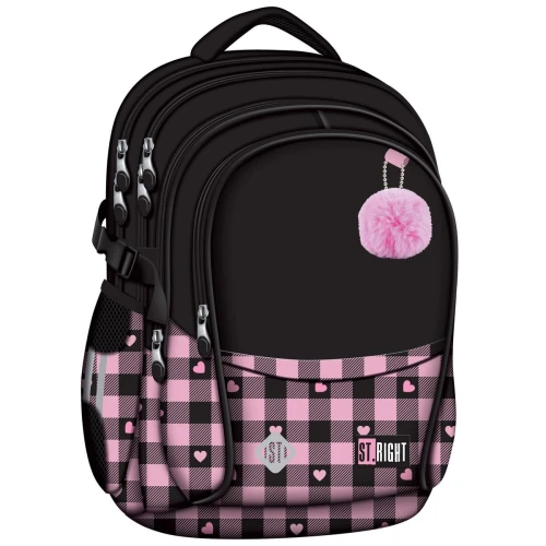 Plecak PINK CHECKERED 4-KOMORY St.Right (BP-01)