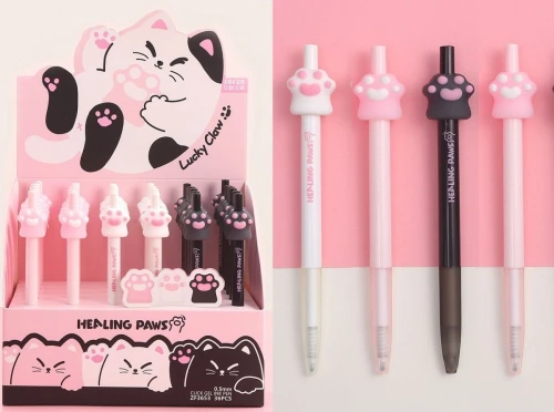 Długopis żelowy CAT PAW niebieski 0,5mm (ZF3653)