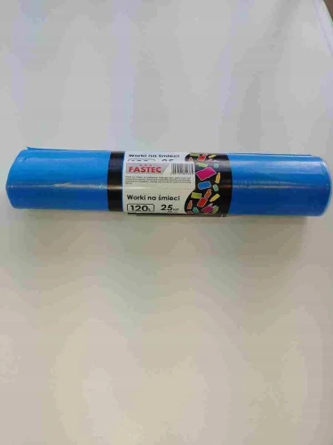 Worki na śmieci niebieska kolor: niebieski 120L 25 szt Fastec