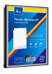 Teczka kartonowa na suwak 40 koszulek A4 czarny Tetis (BT630-V/40//)