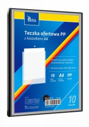 Teczka kartonowa na suwak 10 koszulek A4 czarny Tetis (BT630-V/24/)