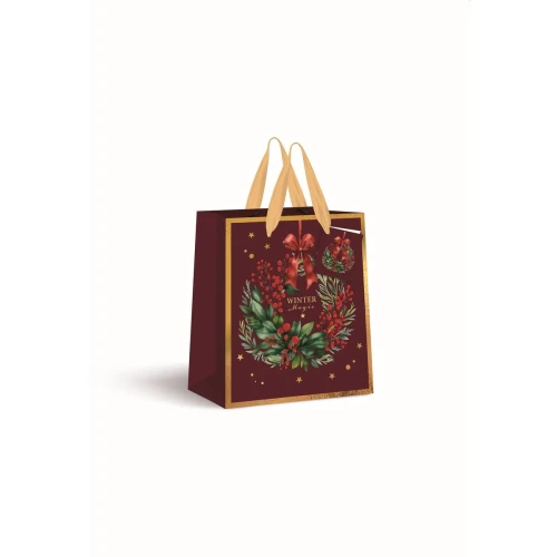 Torba prezentowa BURGUNDY BOŻE NARODZENIE [mm:] 265x330x 130 Interdruk (190G)