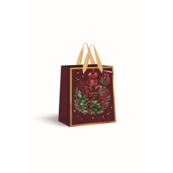 Torba prezentowa BURGUNDY BOŻE NARODZENIE [mm:] 180x230x 100 Interdruk (190G)