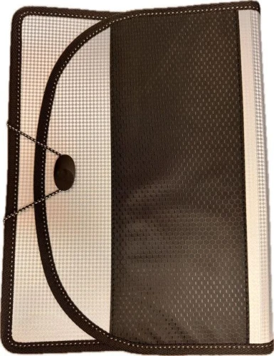 Teczka konferencyjna A4 srebrno-czarny polipropylen PP