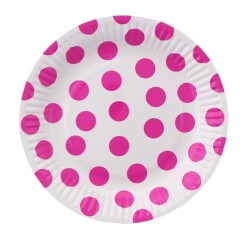 Talerz jednorazowy GROSZKI papier śr. 180mm 6 szt Godan (PF-TGR7)