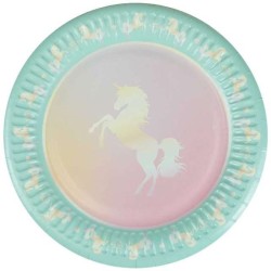 Talerz jednorazowy jednorożec papier śr. 180mm 8 szt Arpex (DC2044F)
