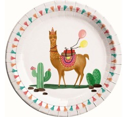 Talerz jednorazowy llama papier śr. 230mm Godan (89629)