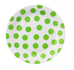 Talerz jednorazowy GROSZKI papier śr. 180mm 6 szt Godan (PF-TGP7)