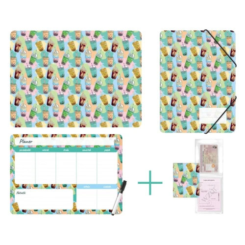 Zestaw szkolny Bubble tea 4 el. Biurfol (KPL-NADRUK-01-37)