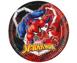 Talerz jednorazowy Spiderman papier śr. 200mm 8 szt Godan (97314)