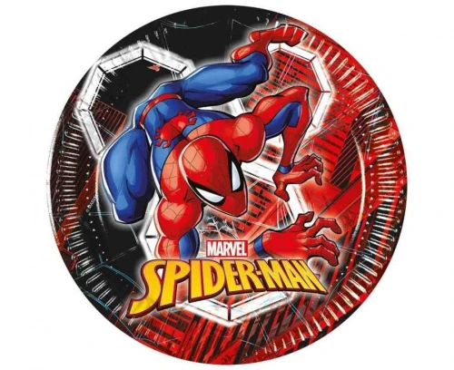Talerz jednorazowy Spiderman papier śr. 200mm 8 szt Godan (97314)