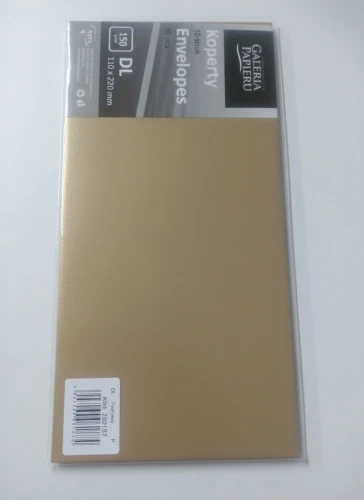 Koperta pearl złoty P DL złoty Galeria Papieru (280157) 10 sztuk