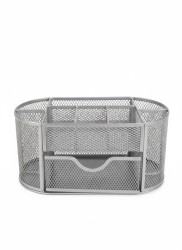 Przybornik na biurko JUMBO srebrny srebrny metal Tres (5a)