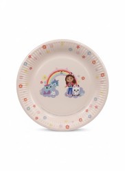 Talerz jednorazowy Koci Domek Gabi papier śr. 230mm 6 szt Partydeco (TPP104)