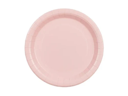Talerz jednorazowy jasny różowy papier śr. 230mm 6 szt Partydeco (TPP102-081S)
