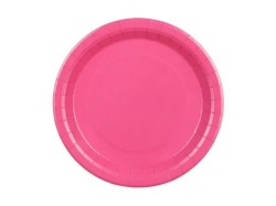 Talerz jednorazowy ciemny róż papier śr. 230mm 6 szt Partydeco (TPP102-006)