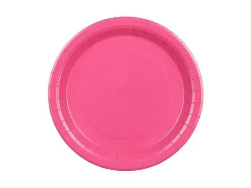 Talerz jednorazowy ciemny róż papier śr. 230mm 6 szt Partydeco (TPP102-006)