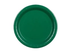 Talerz jednorazowy ciemny zielony papier śr. 230mm 6 szt Partydeco (TPP102-012C)