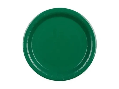 Talerz jednorazowy ciemny zielony papier śr. 230mm 6 szt Partydeco (TPP102-012C)