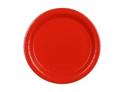 Talerz jednorazowy czerwone papier śr. 230mm 6 szt Partydeco (TPP102-007)