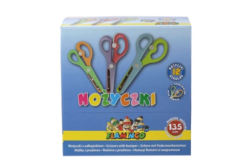 Nożyczki dla dzieci bezpieczne z osłoniętym ostrzem z odbojnikiem 13,5cm