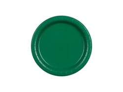 Talerz jednorazowy ciemny zielony papier śr. 180mm 6 szt Partydeco (TPP90-012C)