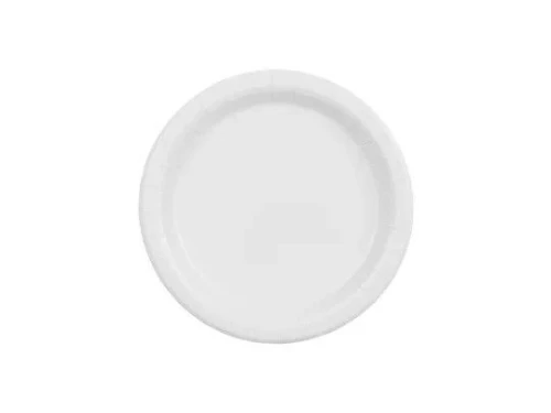 Talerz jednorazowy biały papier śr. 180mm 6 szt Partydeco (TPP90-008)