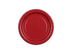 Talerz jednorazowy ciemnoczerwony papier śr. 180mm 6 szt Partydeco (TPP90-007C)