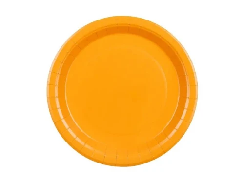Talerz jednorazowy pomarańczowe papier śr. 230mm 6 szt Partydeco (TPP102-005J)
