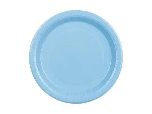 Talerz jednorazowy jasny niebieski papier śr. 230mm 6 szt Partydeco (TPP102-001J)