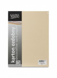 Papier ozdobny (wizytówkowy) Ryps A4 piaskowy 250g Galeria Papieru (204703)