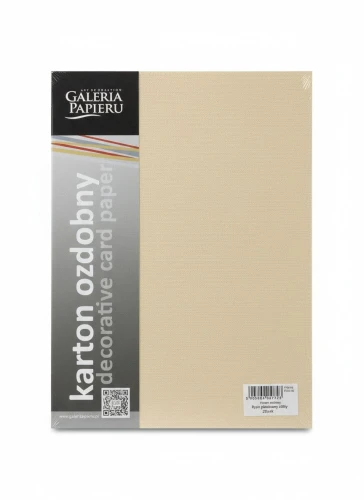 Papier ozdobny (wizytówkowy) Ryps A4 piaskowy 250g Galeria Papieru (204703)
