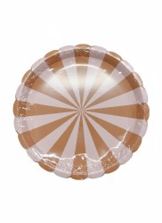 Talerz jednorazowy Paski karton śr. 210mm 6 szt Partydeco (TPP92)